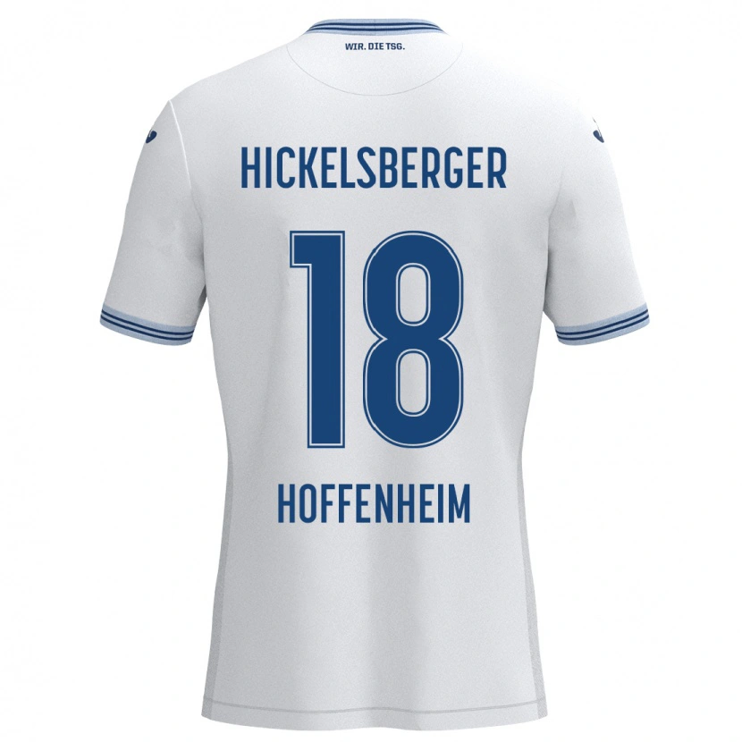 Danxen Mann Julia Hickelsberger #18 Hvit Blå Bortetrøye Drakt Trøye 2024/25 Skjorter T-Skjorte