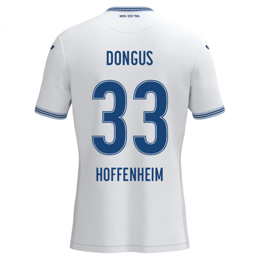 Danxen Mann Fabienne Dongus #33 Hvit Blå Bortetrøye Drakt Trøye 2024/25 Skjorter T-Skjorte