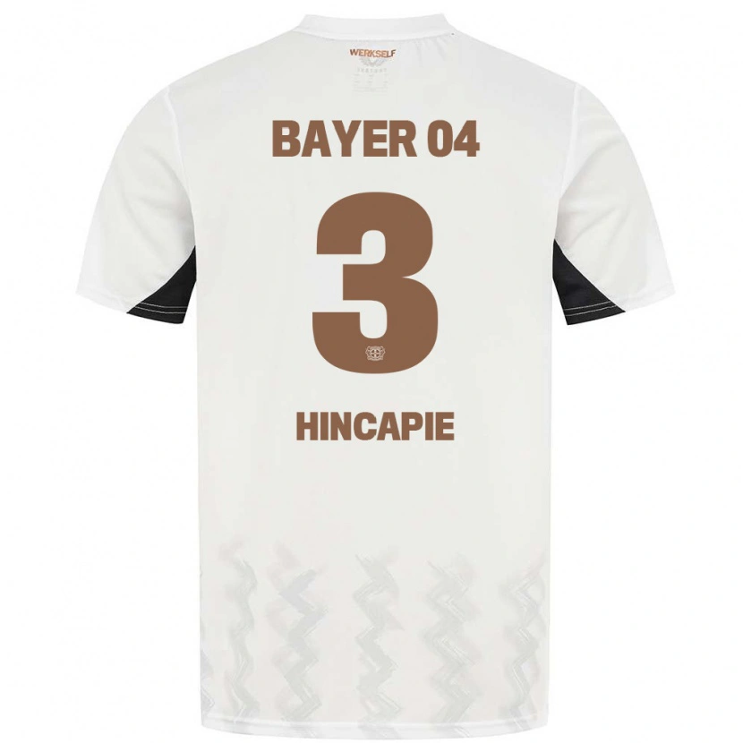 Danxen Mann Piero Hincapié #3 Hvit Svart Bortetrøye Drakt Trøye 2024/25 Skjorter T-Skjorte