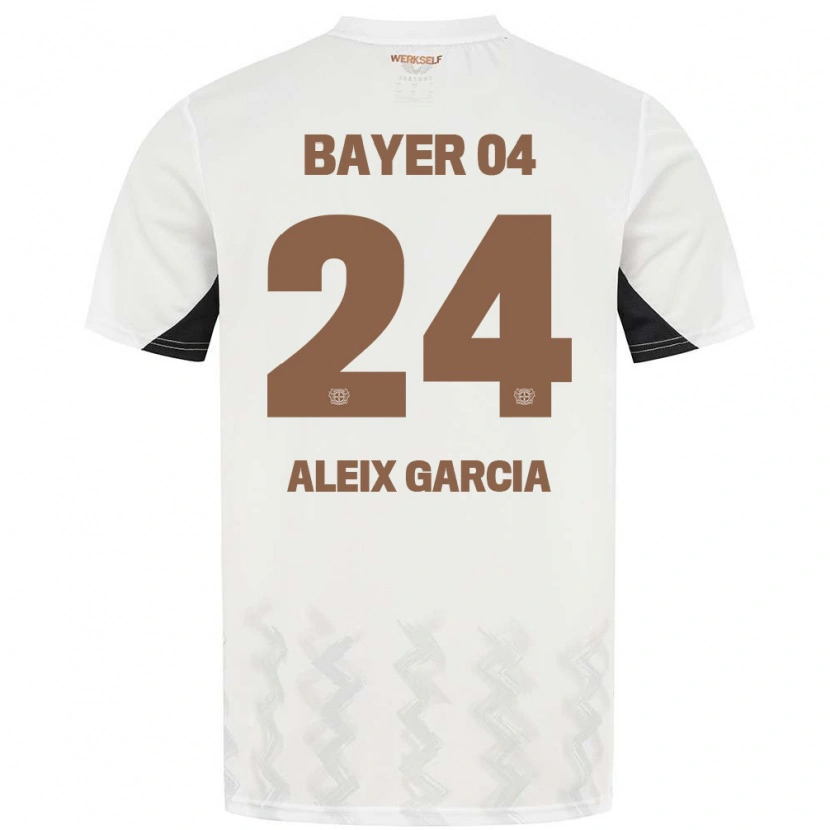 Danxen Mann Aleix García #24 Hvit Svart Bortetrøye Drakt Trøye 2024/25 Skjorter T-Skjorte