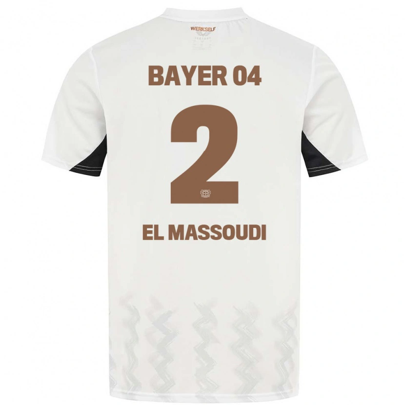 Danxen Mann Nassim El Massoudi #2 Hvit Svart Bortetrøye Drakt Trøye 2024/25 Skjorter T-Skjorte