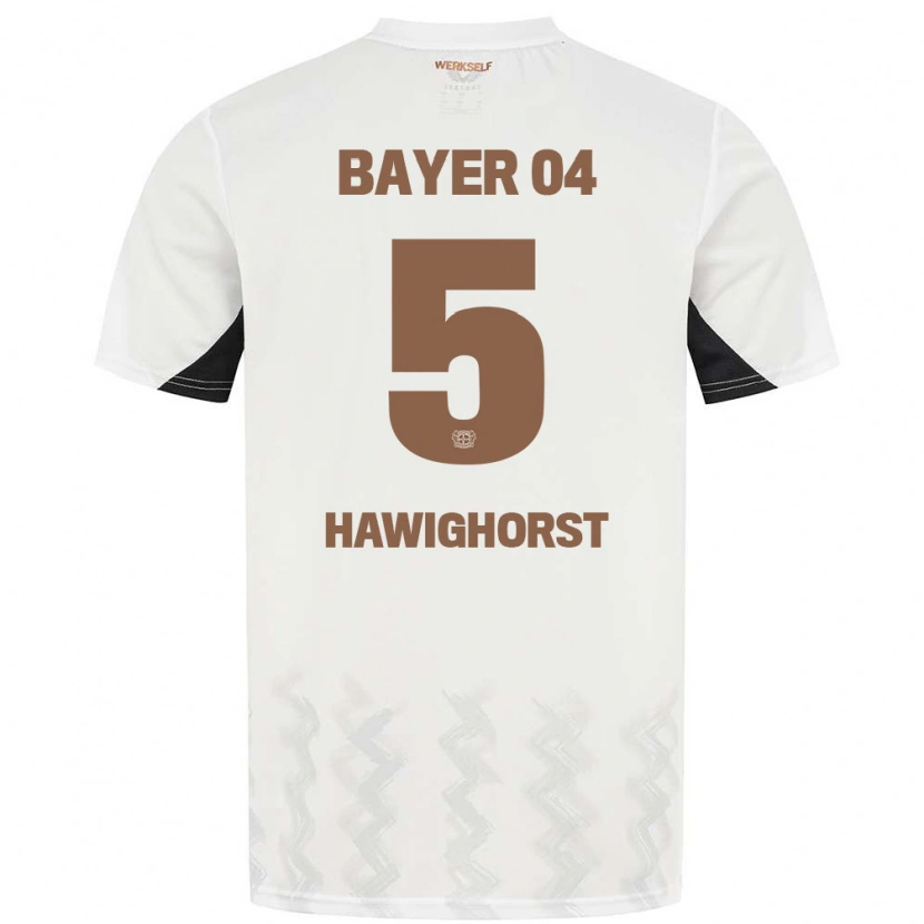 Danxen Mann Ben Hawighorst #5 Hvit Svart Bortetrøye Drakt Trøye 2024/25 Skjorter T-Skjorte