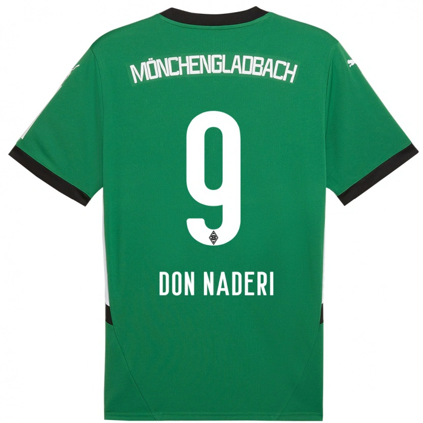 Danxen Mann Ryan Naderi #9 Grønn Hvit Bortetrøye Drakt Trøye 2024/25 Skjorter T-Skjorte