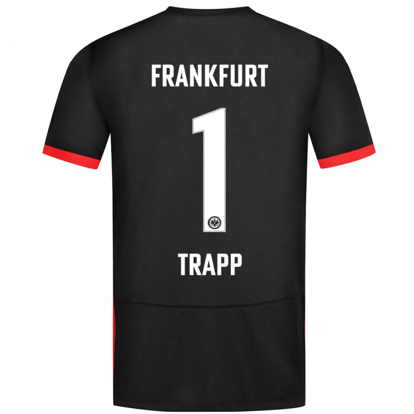 Danxen Mann Kevin Trapp #1 Svart Bortetrøye Drakt Trøye 2024/25 Skjorter T-Skjorte