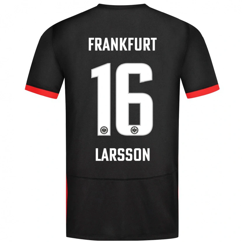 Danxen Mann Hugo Larsson #16 Svart Bortetrøye Drakt Trøye 2024/25 Skjorter T-Skjorte