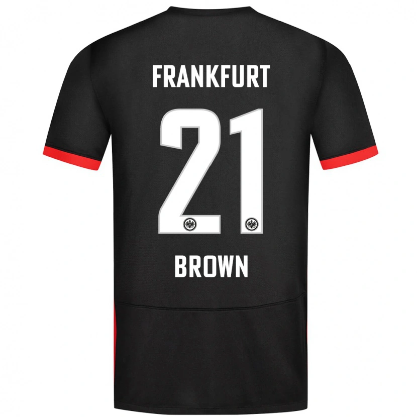 Danxen Mann Nathaniel Brown #21 Svart Bortetrøye Drakt Trøye 2024/25 Skjorter T-Skjorte