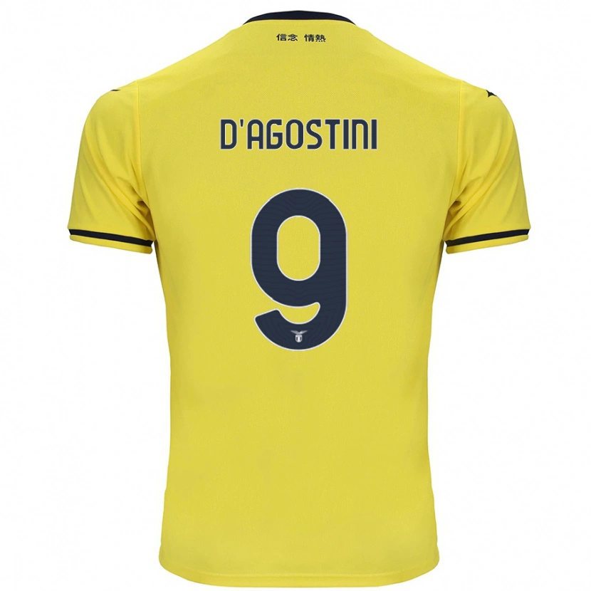 Danxen Mann Lorenzo D'agostini #9 Gul Bortetrøye Drakt Trøye 2024/25 Skjorter T-Skjorte