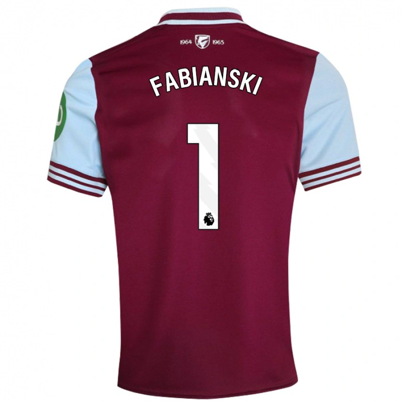 Danxen Dame Lukasz Fabianski #1 Mørk Rød Hjemmetrøye Drakt Trøye 2024/25 Skjorter T-Skjorte