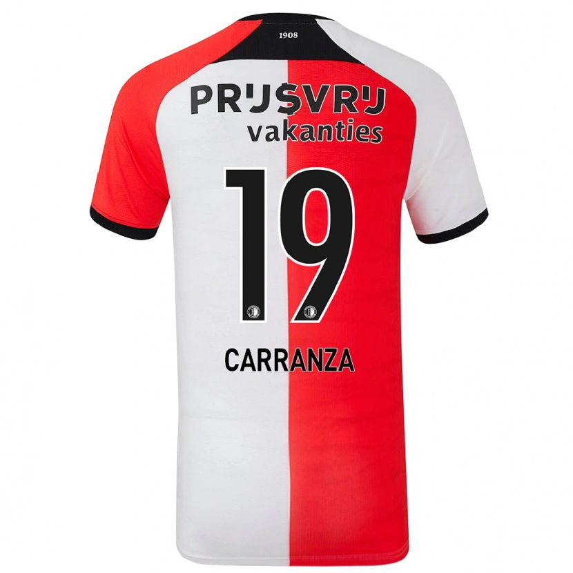 Danxen Dame Julián Carranza #19 Rød Hvit Hjemmetrøye Drakt Trøye 2024/25 Skjorter T-Skjorte