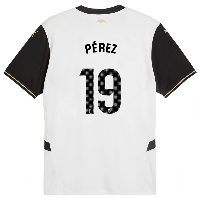 Danxen Dame Joselu Pérez #19 Hvit Svart Hjemmetrøye Drakt Trøye 2024/25 Skjorter T-Skjorte