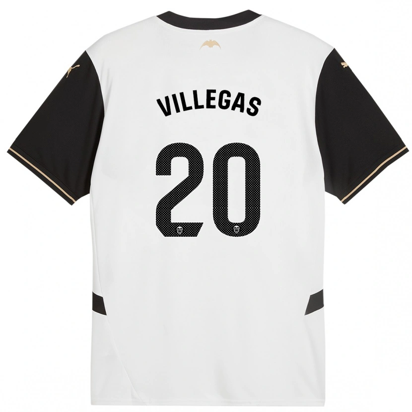 Danxen Dame Noelia Villegas #20 Hvit Svart Hjemmetrøye Drakt Trøye 2024/25 Skjorter T-Skjorte