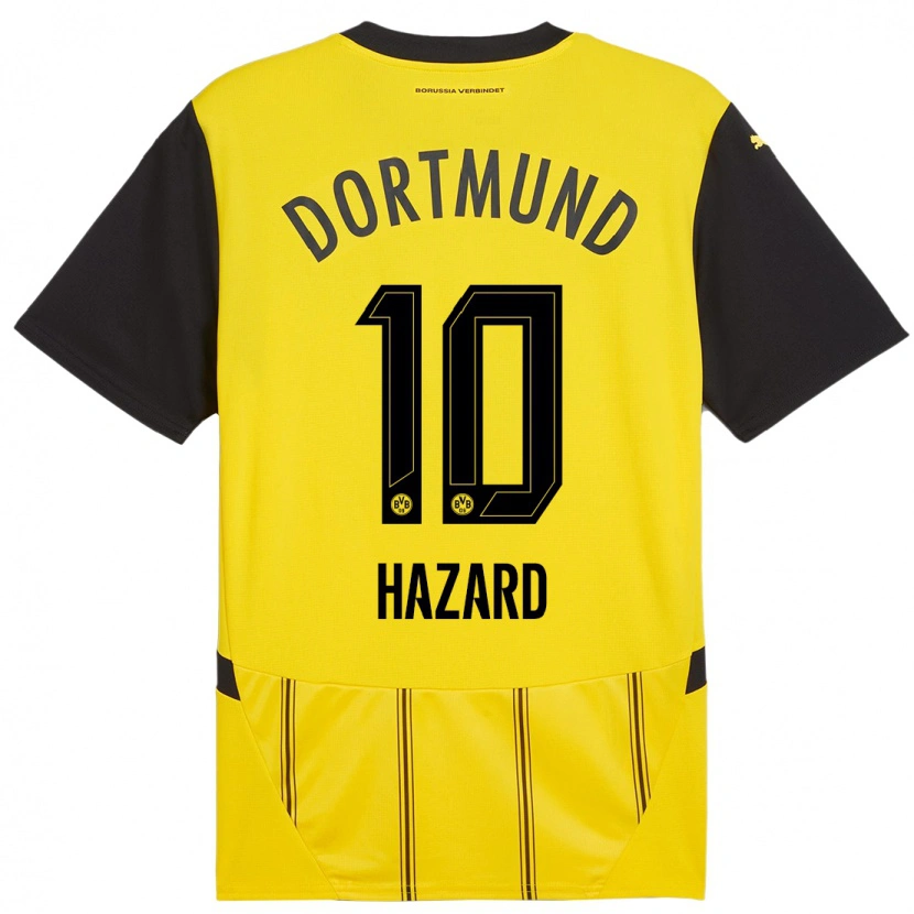 Danxen Dame Thorgan Hazard #10 Gul Svart Hjemmetrøye Drakt Trøye 2024/25 Skjorter T-Skjorte
