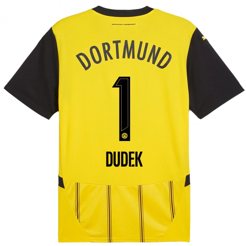 Danxen Dame Daniel Dudek #1 Gul Svart Hjemmetrøye Drakt Trøye 2024/25 Skjorter T-Skjorte