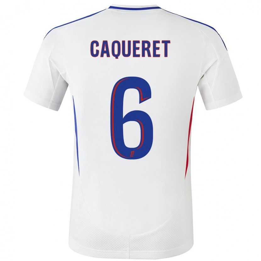 Danxen Dame Maxence Caqueret #6 Hvit Blå Hjemmetrøye Drakt Trøye 2024/25 Skjorter T-Skjorte