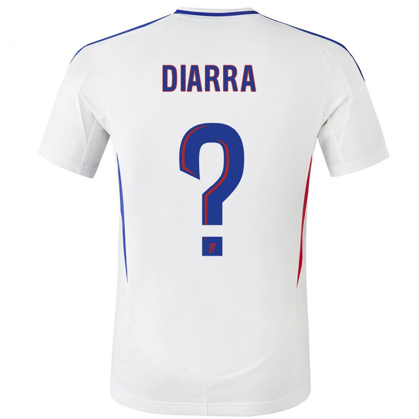 Danxen Dame Lassine Diarra #0 Hvit Blå Hjemmetrøye Drakt Trøye 2024/25 Skjorter T-Skjorte