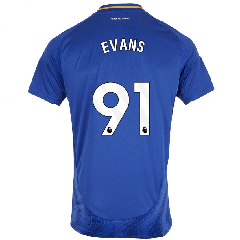 Danxen Dame Jake Evans #91 Blå Hvit Hjemmetrøye Drakt Trøye 2024/25 Skjorter T-Skjorte