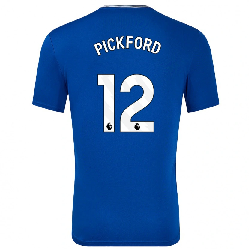 Danxen Dame Jordan Pickford #12 Blå Med Hjemmetrøye Drakt Trøye 2024/25 Skjorter T-Skjorte