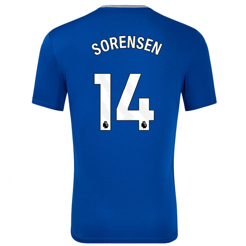 Danxen Dame Nicoline Sorensen #14 Blå Med Hjemmetrøye Drakt Trøye 2024/25 Skjorter T-Skjorte