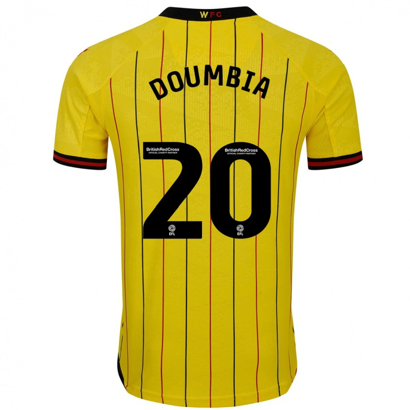 Danxen Dame Mamadou Doumbia #20 Gul Svart Hjemmetrøye Drakt Trøye 2024/25 Skjorter T-Skjorte