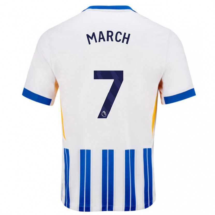 Danxen Dame Solly March #7 Hvit Blå Nålestriper Hjemmetrøye Drakt Trøye 2024/25 Skjorter T-Skjorte