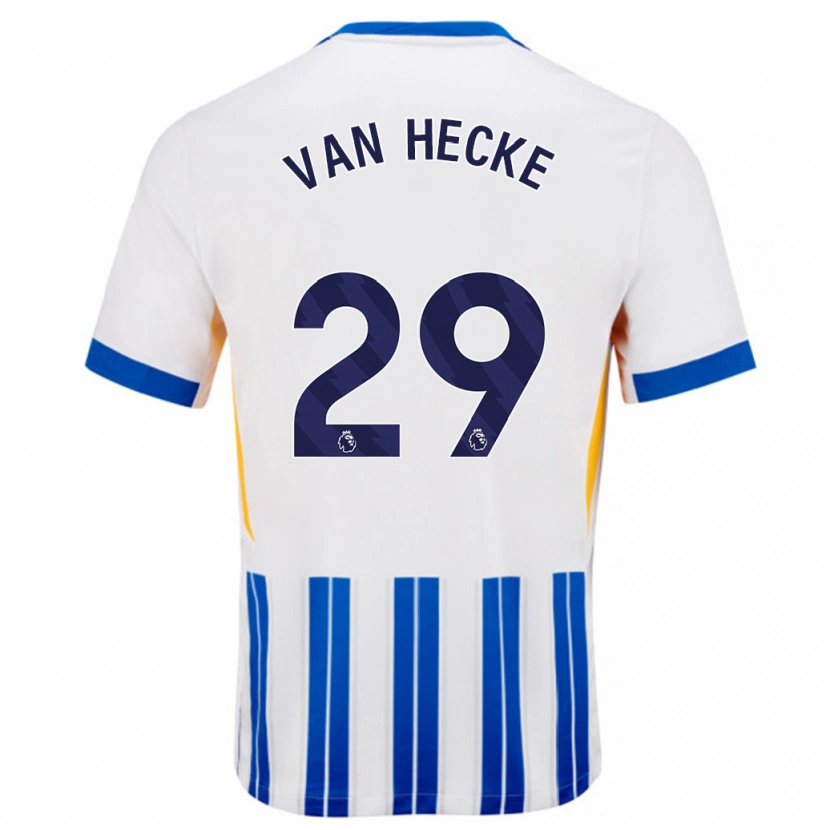 Danxen Dame Jan Paul Van Hecke #29 Hvit Blå Nålestriper Hjemmetrøye Drakt Trøye 2024/25 Skjorter T-Skjorte