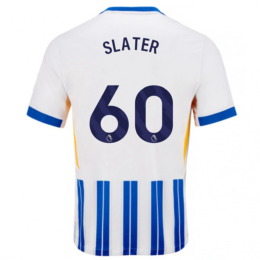 Danxen Dame Jacob Slater #60 Hvit Blå Nålestriper Hjemmetrøye Drakt Trøye 2024/25 Skjorter T-Skjorte