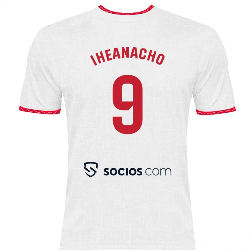Danxen Dame Kelechi Iheanacho #9 Hvit Rød Hjemmetrøye Drakt Trøye 2024/25 Skjorter T-Skjorte