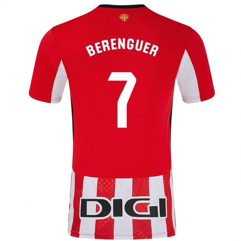 Danxen Dame Álex Berenguer #7 Rød Hvit Hjemmetrøye Drakt Trøye 2024/25 Skjorter T-Skjorte