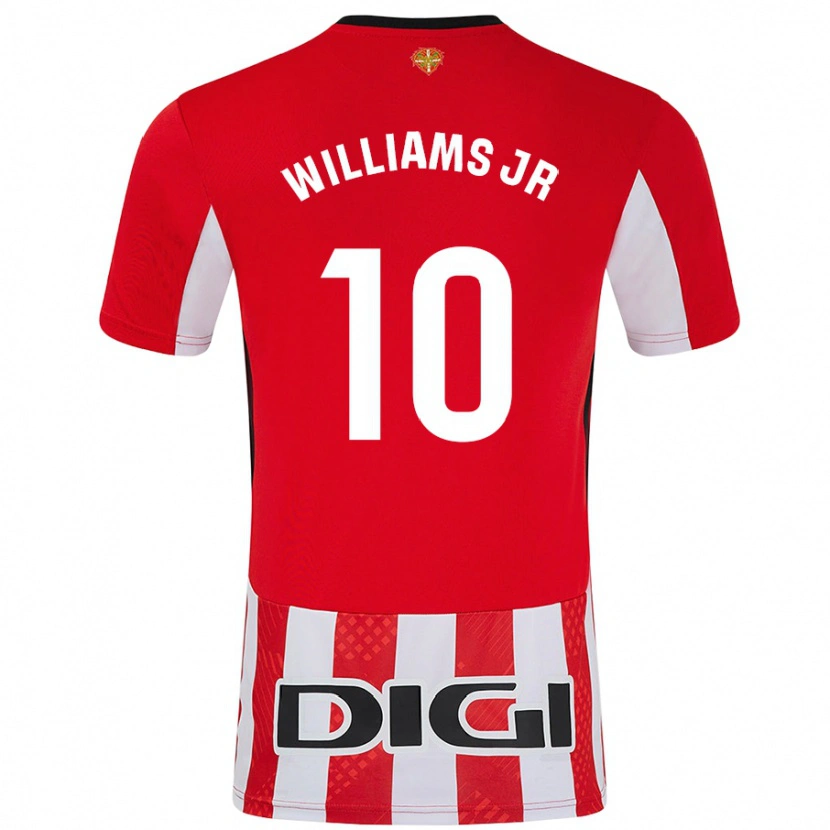 Danxen Dame Nico Williams #10 Rød Hvit Hjemmetrøye Drakt Trøye 2024/25 Skjorter T-Skjorte