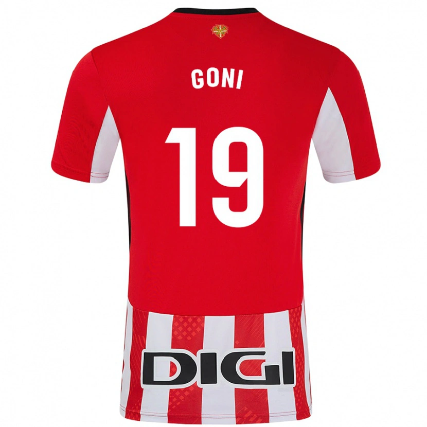 Danxen Dame Marcos Goñi #19 Rød Hvit Hjemmetrøye Drakt Trøye 2024/25 Skjorter T-Skjorte