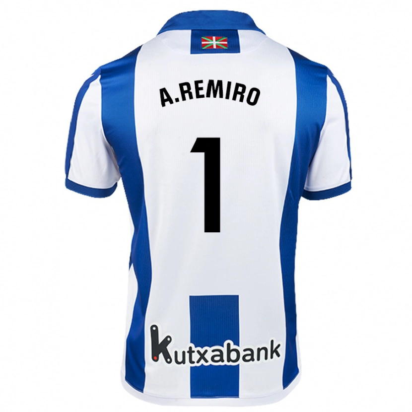 Danxen Dame Álex Remiro #1 Hvit Blå Hjemmetrøye Drakt Trøye 2024/25 Skjorter T-Skjorte
