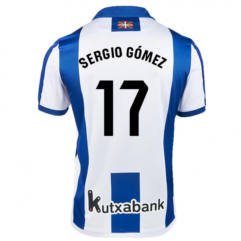 Danxen Dame Sergio Gómez #17 Hvit Blå Hjemmetrøye Drakt Trøye 2024/25 Skjorter T-Skjorte