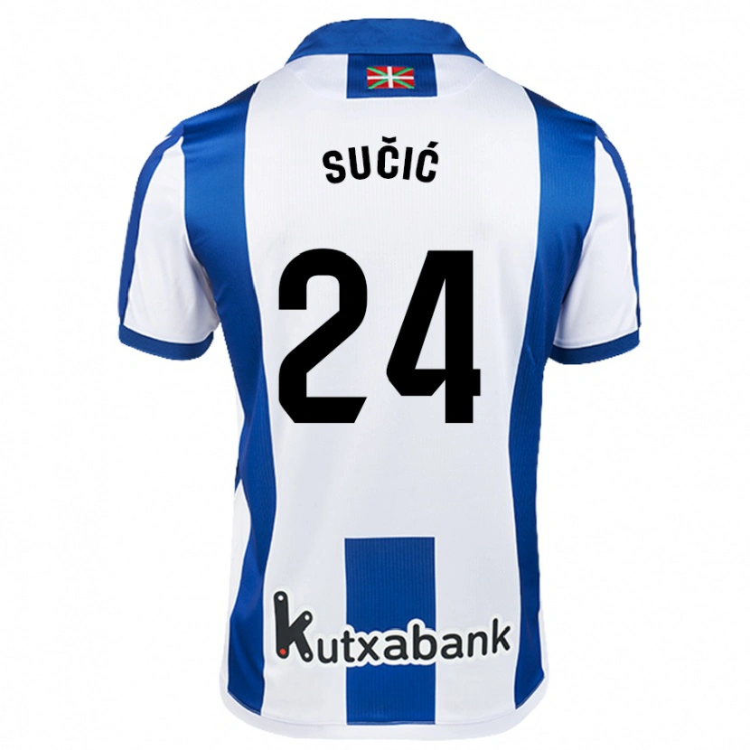 Danxen Dame Luka Sucic #24 Hvit Blå Hjemmetrøye Drakt Trøye 2024/25 Skjorter T-Skjorte
