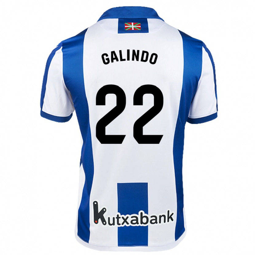 Danxen Dame Iker Galindo #22 Hvit Blå Hjemmetrøye Drakt Trøye 2024/25 Skjorter T-Skjorte