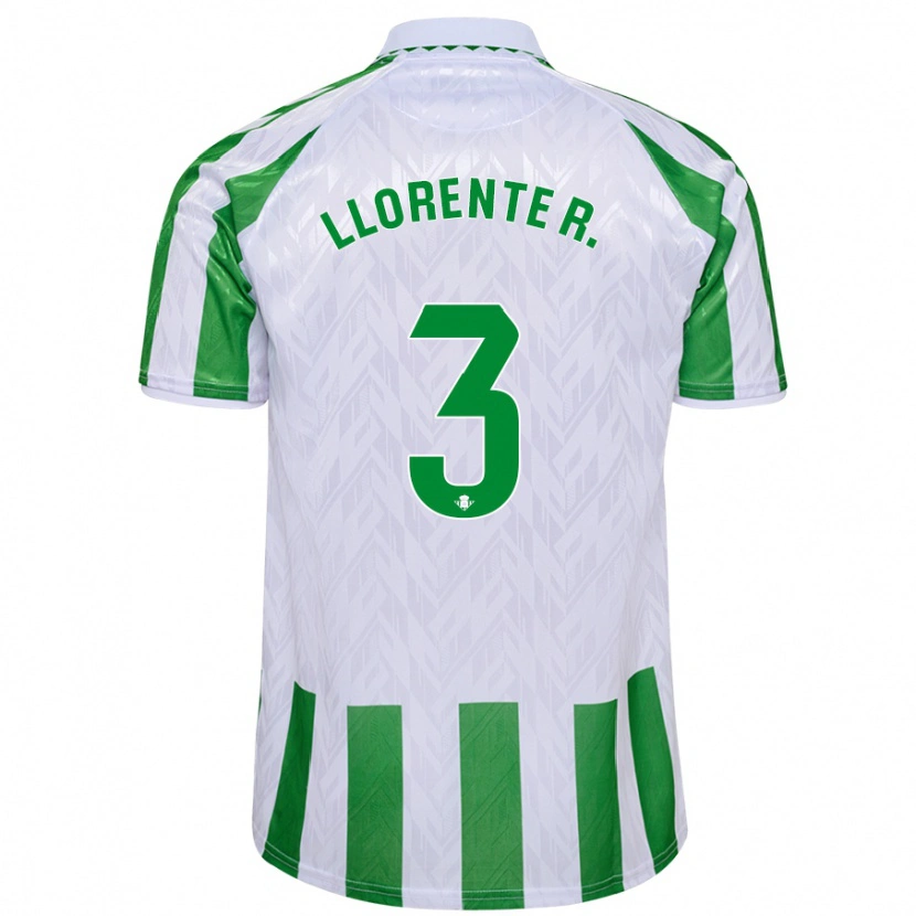 Danxen Dame Diego Llorente #3 Grønne Hvite Striper Hjemmetrøye Drakt Trøye 2024/25 Skjorter T-Skjorte