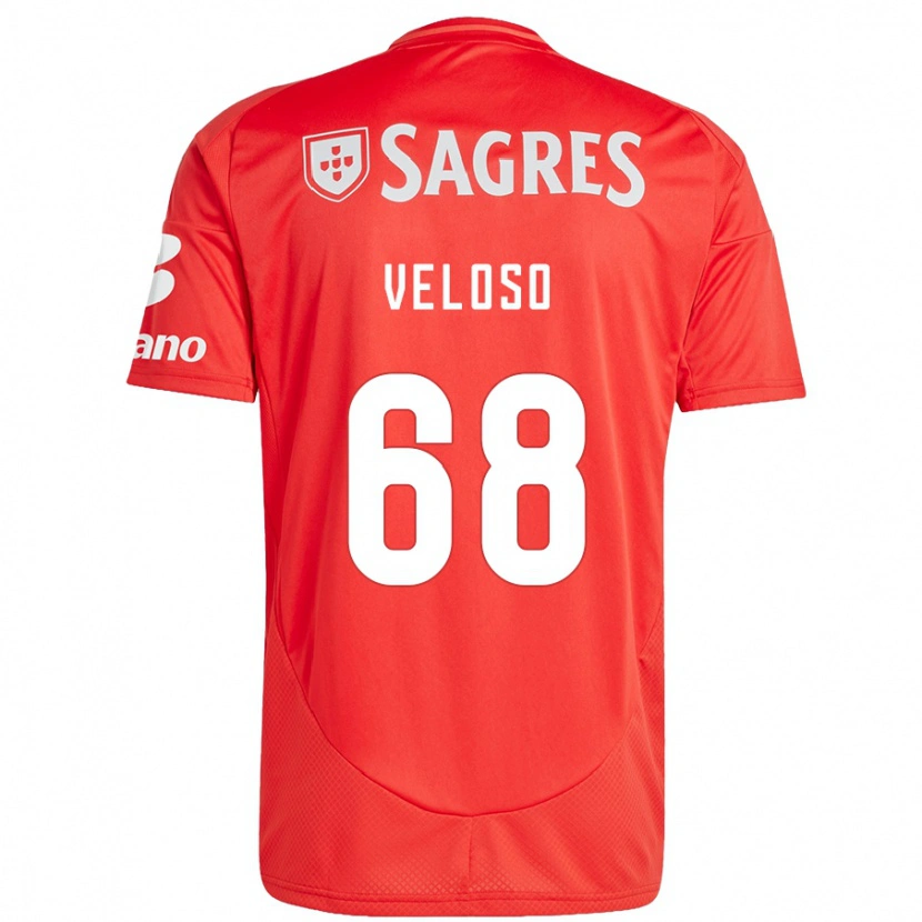 Danxen Dame João Veloso #68 Rød Hvit Hjemmetrøye Drakt Trøye 2024/25 Skjorter T-Skjorte