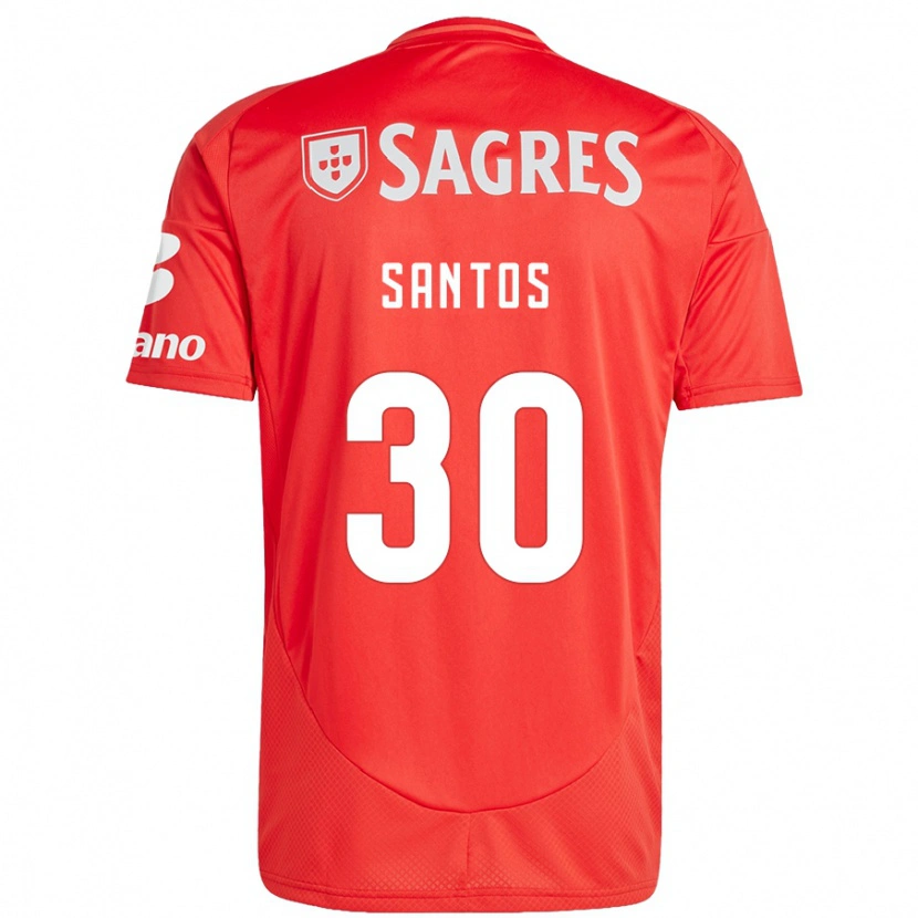 Danxen Dame Daniela Santos #30 Rød Hvit Hjemmetrøye Drakt Trøye 2024/25 Skjorter T-Skjorte