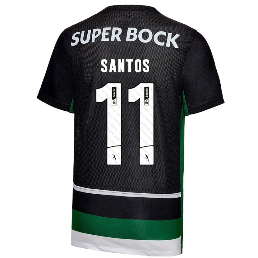 Danxen Dame Nuno Santos #11 Svart Hvit Grønn Hjemmetrøye Drakt Trøye 2024/25 Skjorter T-Skjorte