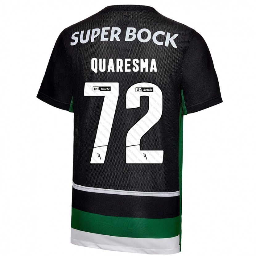 Danxen Dame Eduardo Quaresma #72 Svart Hvit Grønn Hjemmetrøye Drakt Trøye 2024/25 Skjorter T-Skjorte