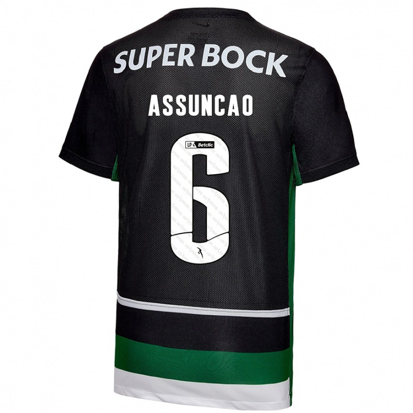 Danxen Dame João Assunção #6 Svart Hvit Grønn Hjemmetrøye Drakt Trøye 2024/25 Skjorter T-Skjorte