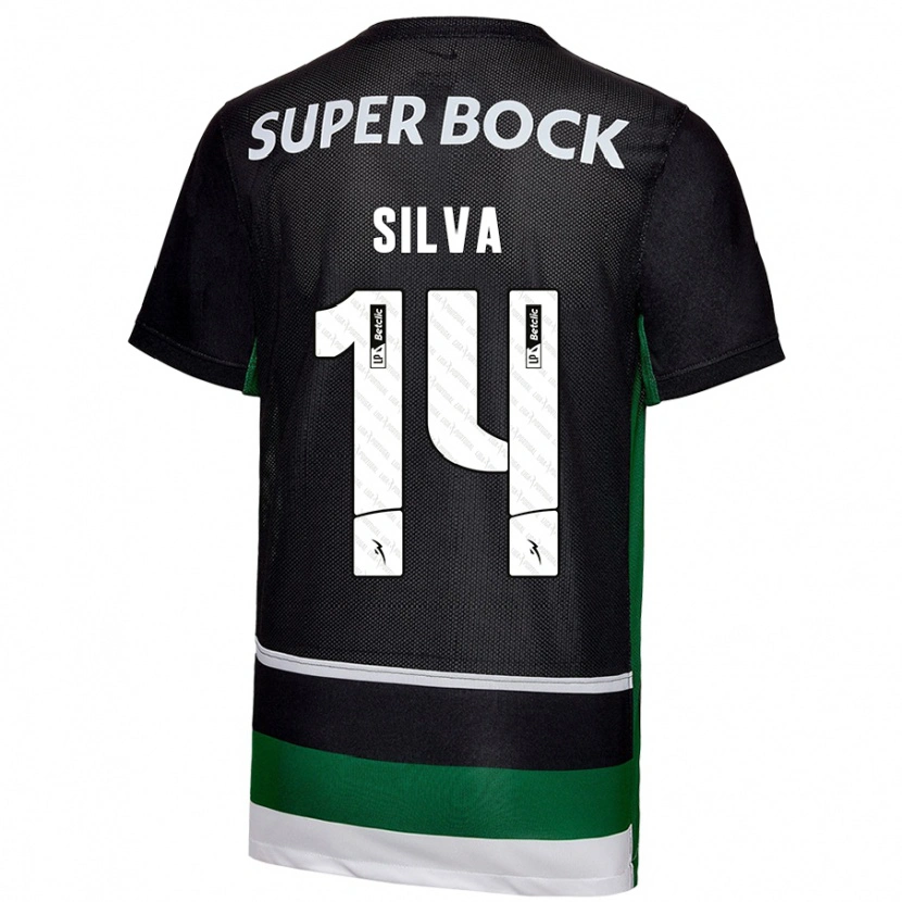 Danxen Dame Guilherme Silva #14 Svart Hvit Grønn Hjemmetrøye Drakt Trøye 2024/25 Skjorter T-Skjorte