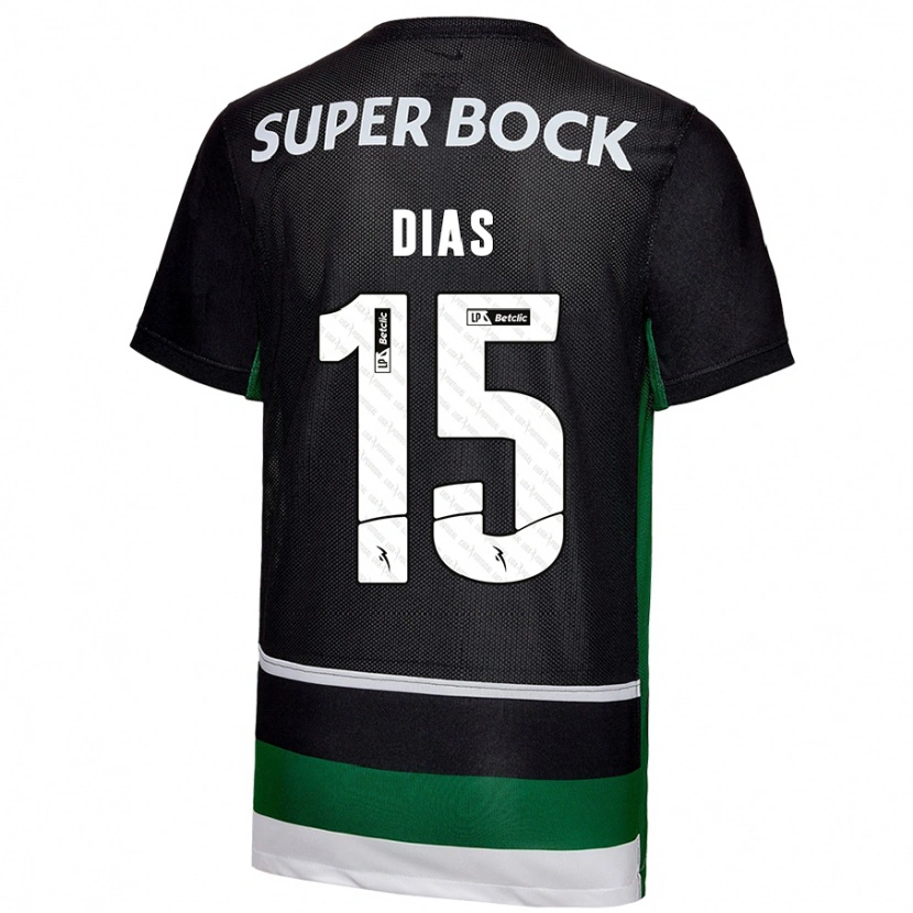 Danxen Dame Rodrigo Dias #15 Svart Hvit Grønn Hjemmetrøye Drakt Trøye 2024/25 Skjorter T-Skjorte