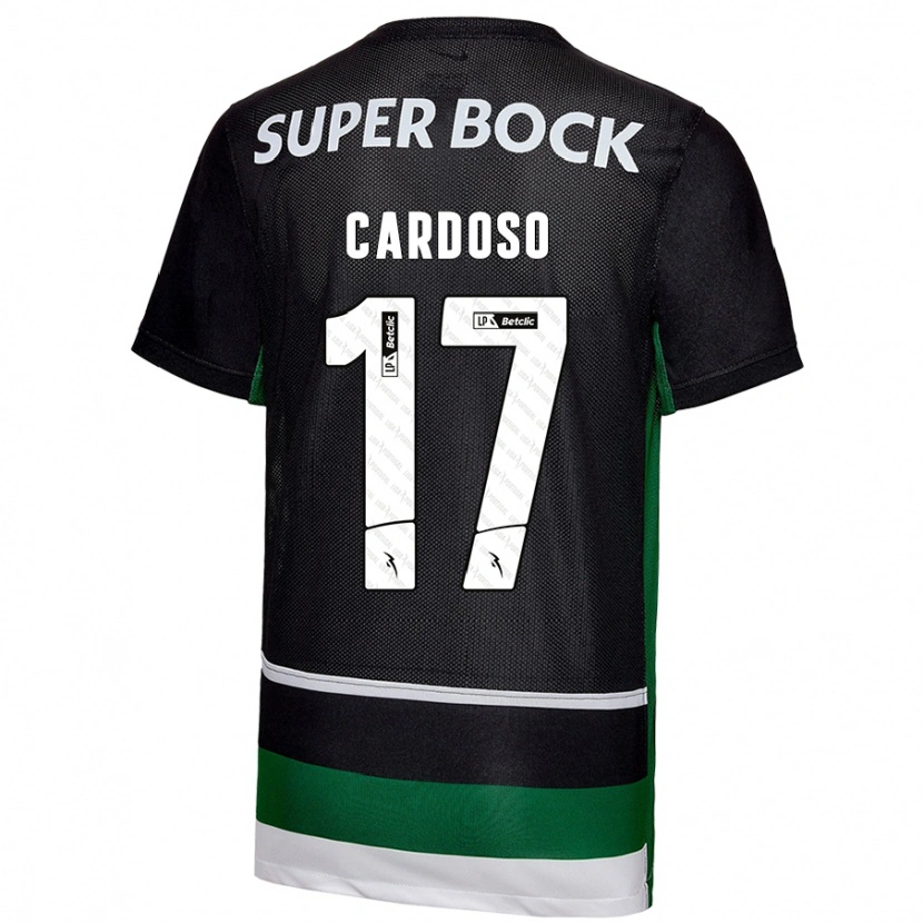Danxen Dame Diogo Cardoso #17 Svart Hvit Grønn Hjemmetrøye Drakt Trøye 2024/25 Skjorter T-Skjorte