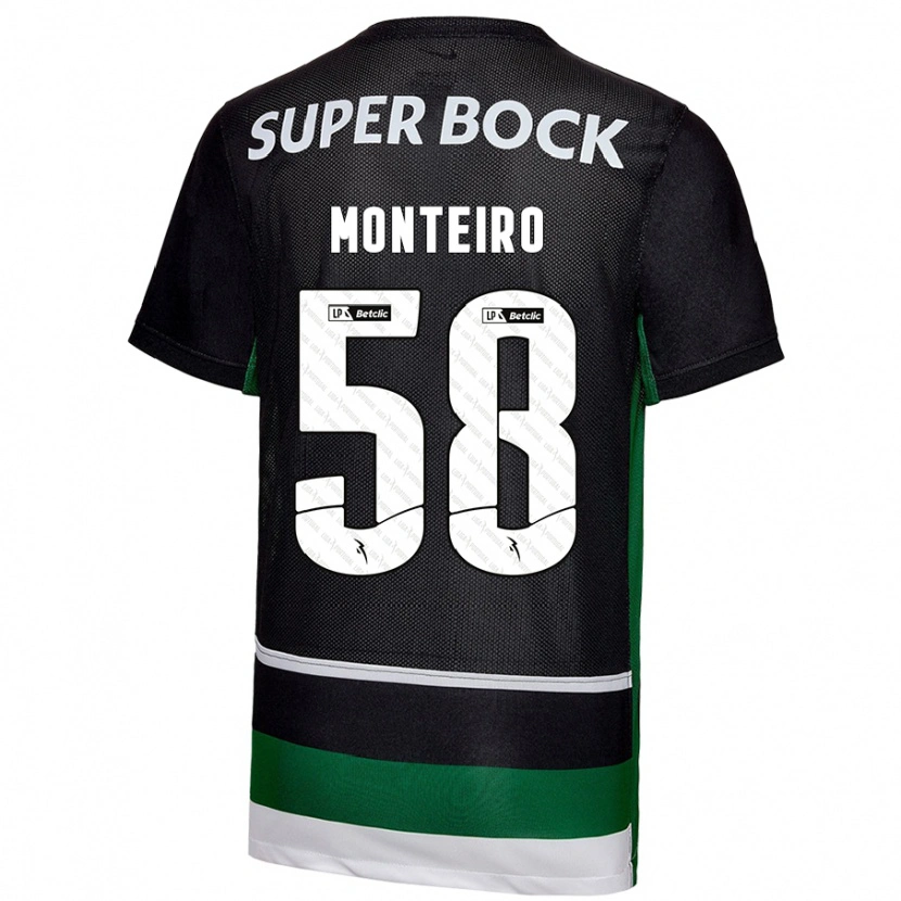 Danxen Dame David Monteiro #58 Svart Hvit Grønn Hjemmetrøye Drakt Trøye 2024/25 Skjorter T-Skjorte
