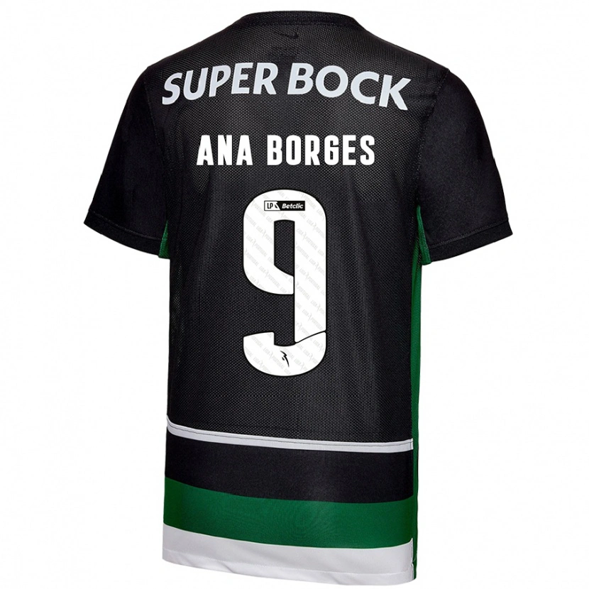 Danxen Dame Ana Catarina Marques Borges #9 Svart Hvit Grønn Hjemmetrøye Drakt Trøye 2024/25 Skjorter T-Skjorte