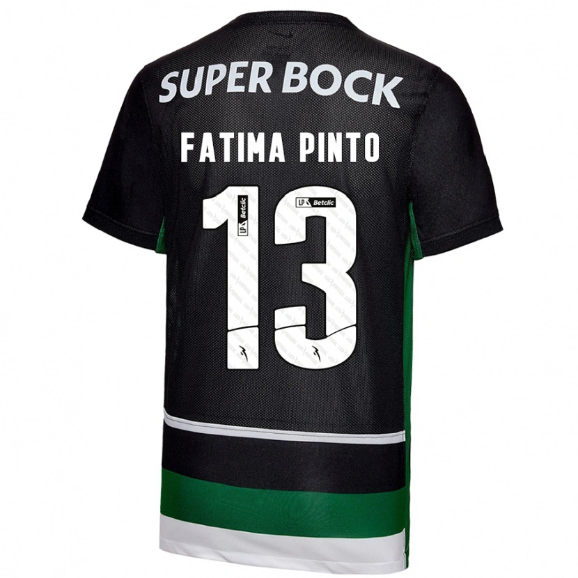 Danxen Dame Fátima Alexandra Figueira Pinto #13 Svart Hvit Grønn Hjemmetrøye Drakt Trøye 2024/25 Skjorter T-Skjorte