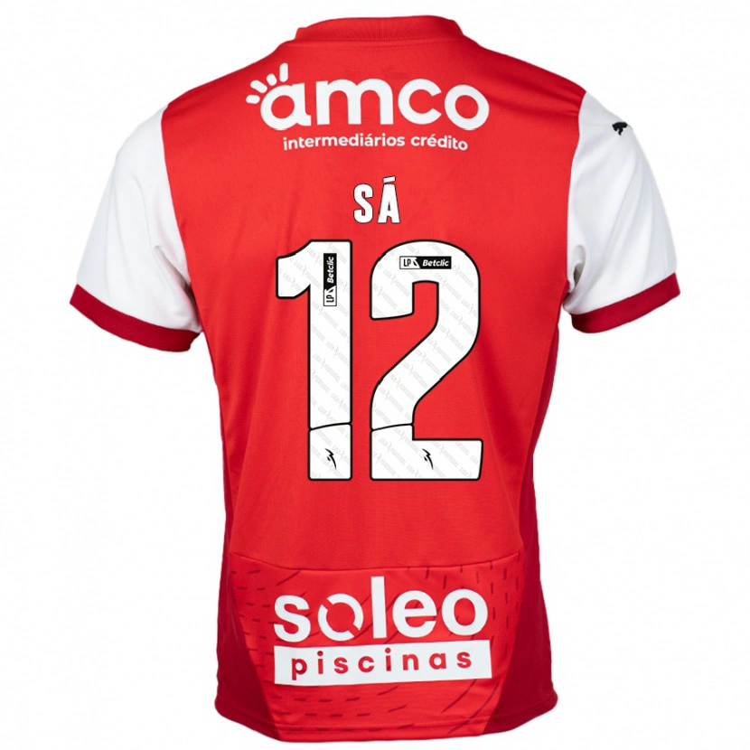Danxen Dame Tiago Sá #12 Rød Hvit Hjemmetrøye Drakt Trøye 2024/25 Skjorter T-Skjorte