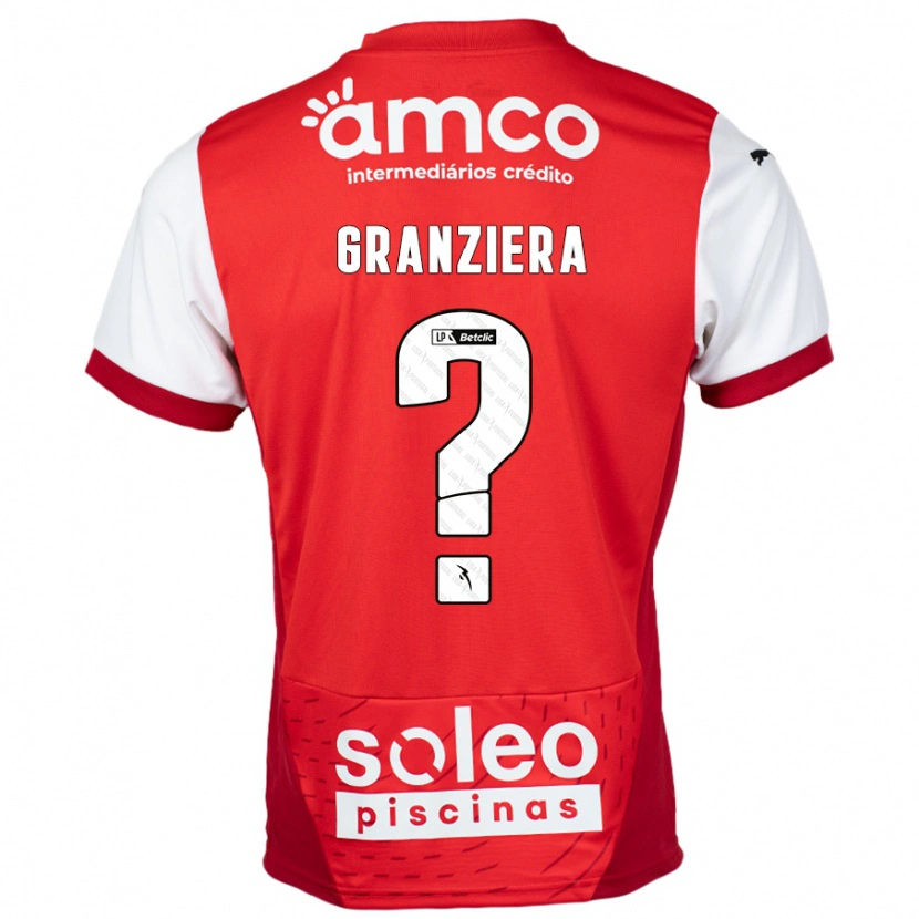 Danxen Dame Emanuele Granziera #0 Rød Hvit Hjemmetrøye Drakt Trøye 2024/25 Skjorter T-Skjorte