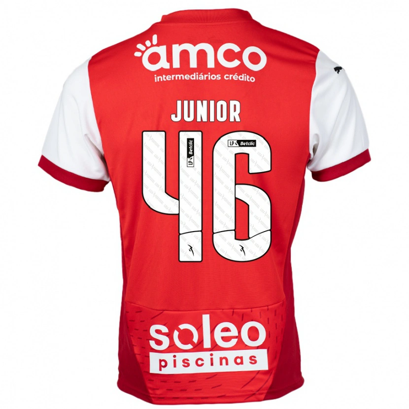 Danxen Dame Mário Junior #46 Rød Hvit Hjemmetrøye Drakt Trøye 2024/25 Skjorter T-Skjorte