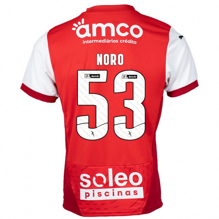 Danxen Dame Jonatás Noro #53 Rød Hvit Hjemmetrøye Drakt Trøye 2024/25 Skjorter T-Skjorte